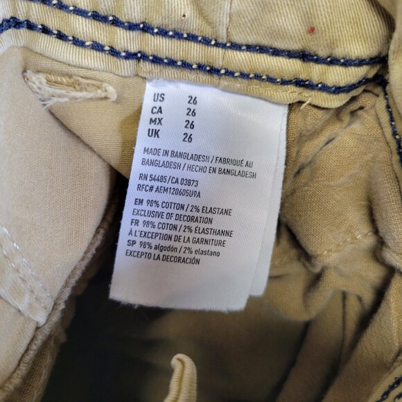 American Eagle Men's Size 26 Cargo Shorts Longer Length Tan Khaki - Picture 6 of 6